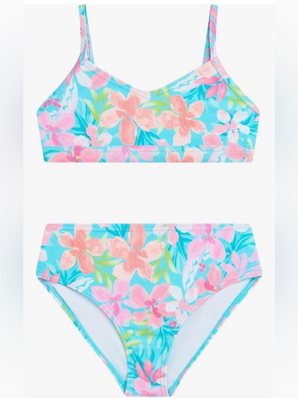 Kanu Surf Girls Floral Bikini Set - Blue & Pink Size 16